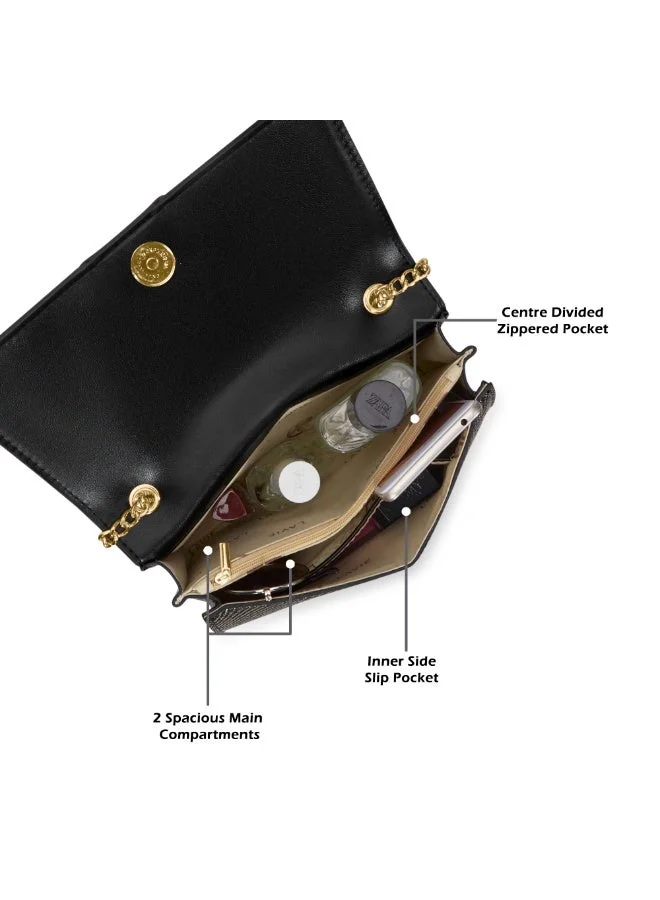 Lavie  Luxe Women's Glam Lauren Flap Sling (Black) for Women | Best Price UAE